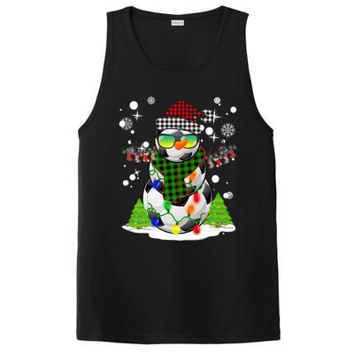 Christmas Soccer Ball Snowman Santa Hat Pajamas For Boys Premium PosiCharge Competitor Tank