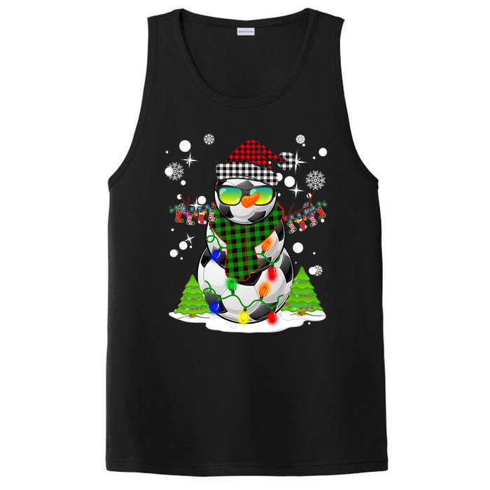 Christmas Soccer Ball Snowman Santa Hat Pajamas For Boys Premium PosiCharge Competitor Tank