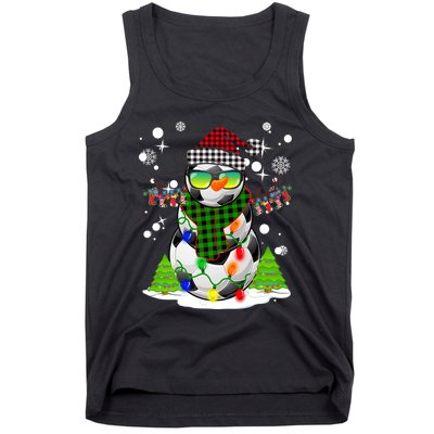 Christmas Soccer Ball Snowman Santa Hat Pajamas For Boys Premium Tank Top