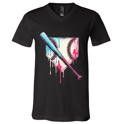 Cool Sport B.A.S.E.B.A.L.L Home Plate Drip With Sprinkles Drip V-Neck T-Shirt