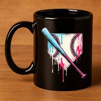 Cool Sport B.A.S.E.B.A.L.L Home Plate Drip With Sprinkles Drip 11oz C Handle Ceramic Mug