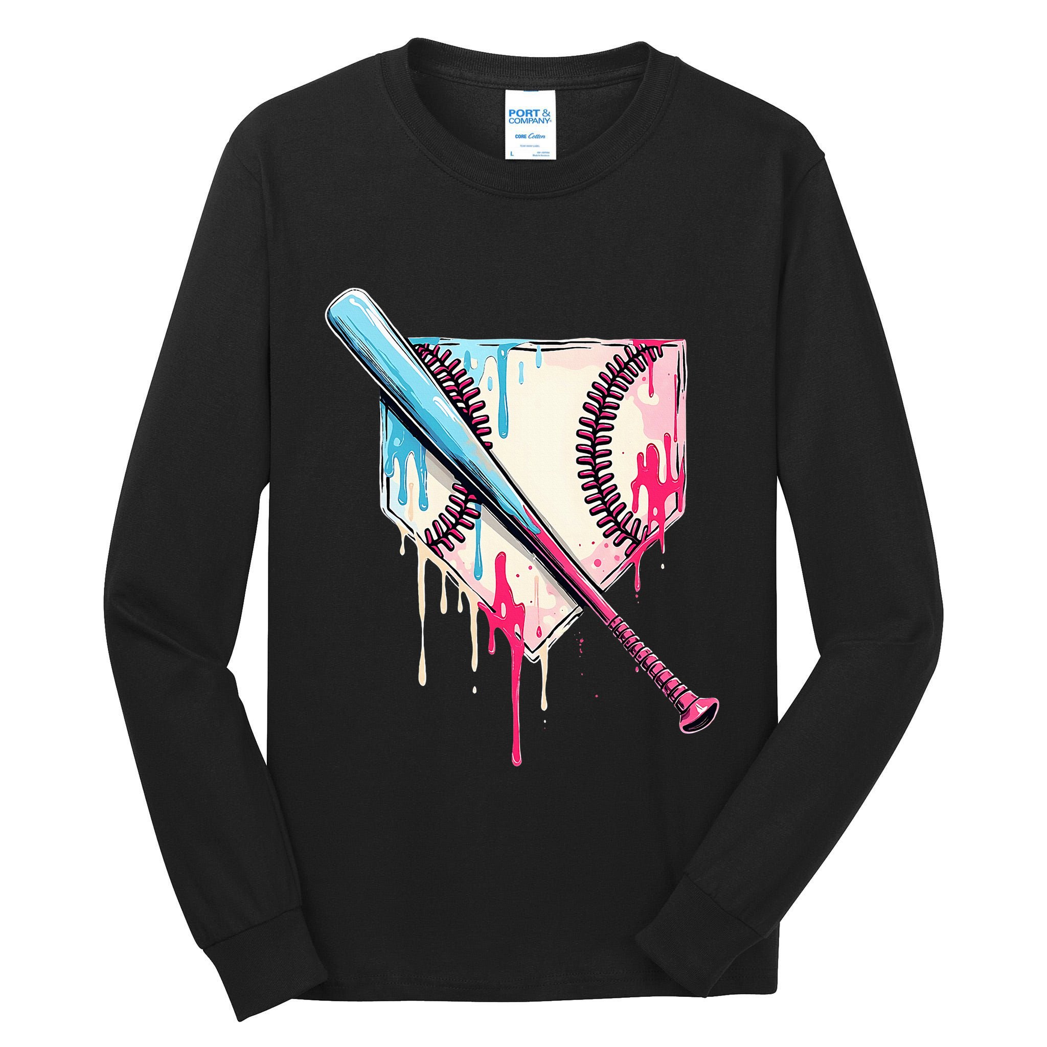 Cool Sport B.A.S.E.B.A.L.L Home Plate Drip With Sprinkles Drip Tall Long Sleeve T-Shirt