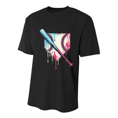 Cool Sport B.A.S.E.B.A.L.L Home Plate Drip With Sprinkles Drip Youth Performance Sprint T-Shirt