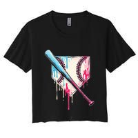 Cool Sport B.A.S.E.B.A.L.L Home Plate Drip With Sprinkles Drip Women's Crop Top Tee
