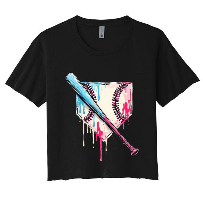 Cool Sport B.A.S.E.B.A.L.L Home Plate Drip With Sprinkles Drip Women's Crop Top Tee