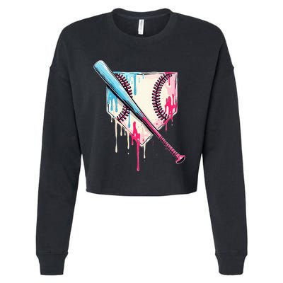 Cool Sport B.A.S.E.B.A.L.L Home Plate Drip With Sprinkles Drip Cropped Pullover Crew