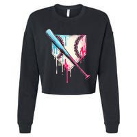 Cool Sport B.A.S.E.B.A.L.L Home Plate Drip With Sprinkles Drip Cropped Pullover Crew