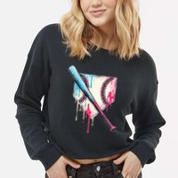 Cool Sport B.A.S.E.B.A.L.L Home Plate Drip With Sprinkles Drip Cropped Pullover Crew
