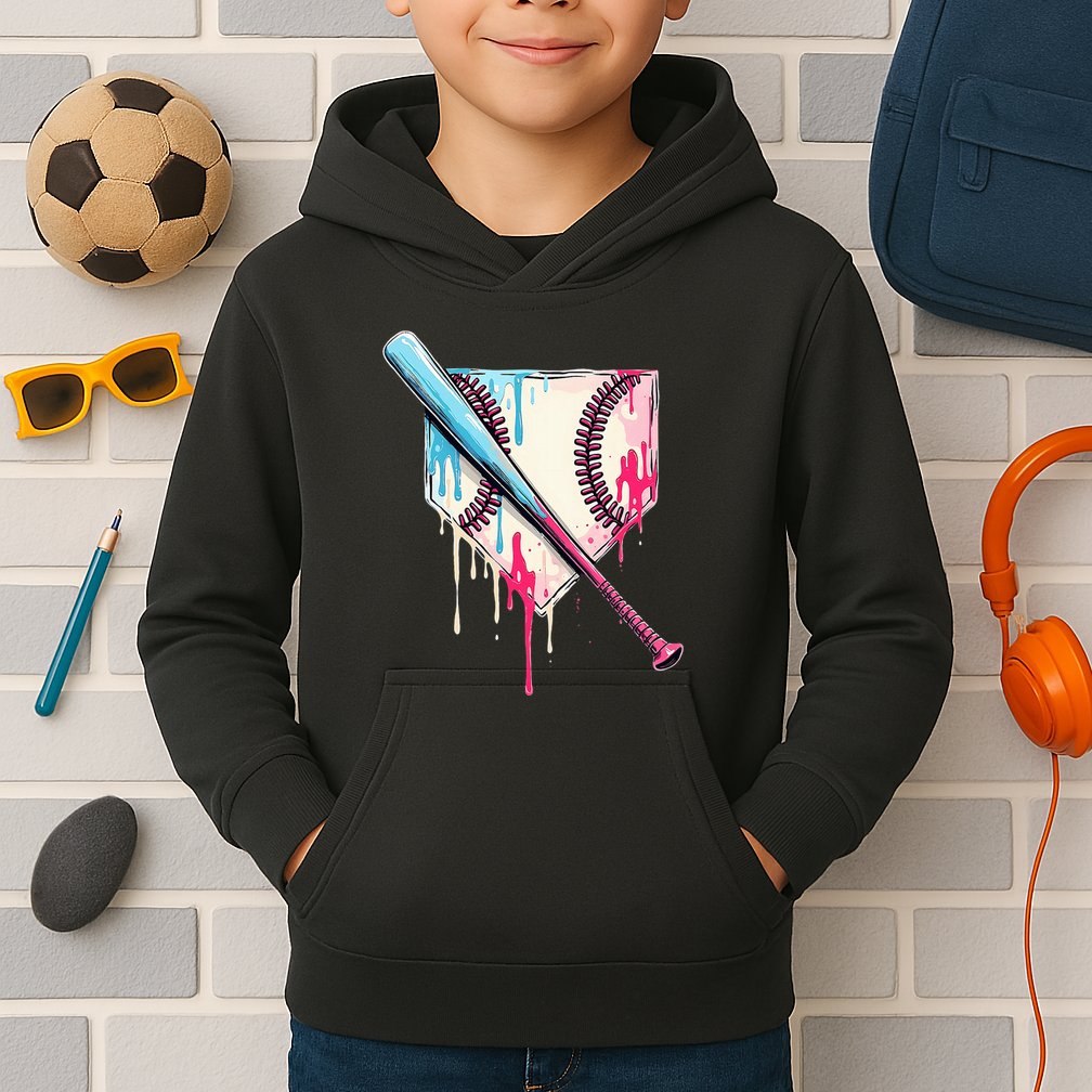 Cool Sport B.A.S.E.B.A.L.L Home Plate Drip With Sprinkles Drip Kids Hoodie