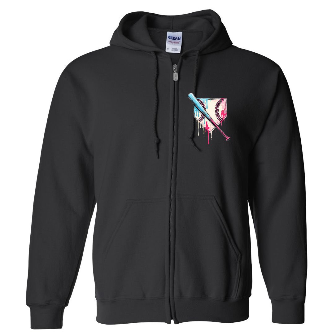 Cool Sport B.A.S.E.B.A.L.L Home Plate Drip With Sprinkles Drip Full Zip Hoodie