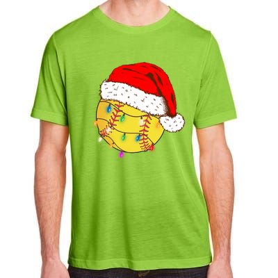 Christmas Softball Ball Santa Hat Funny Sport Xmas Boys Great Gift Adult ChromaSoft Performance T-Shirt