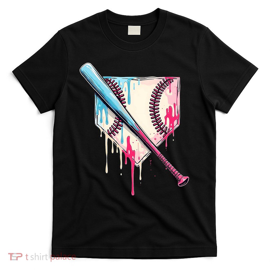 Cool Sport Baseball Home Plate Drip With Sprinkles Drip T-Shirt