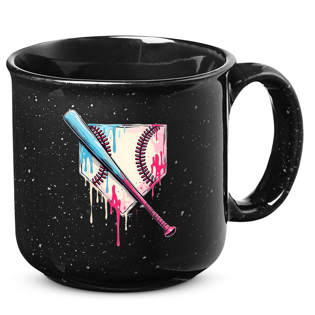 Cool Sport Baseball Home Plate Drip With Sprinkles Drip 15oz Campfire Ceramic Mug