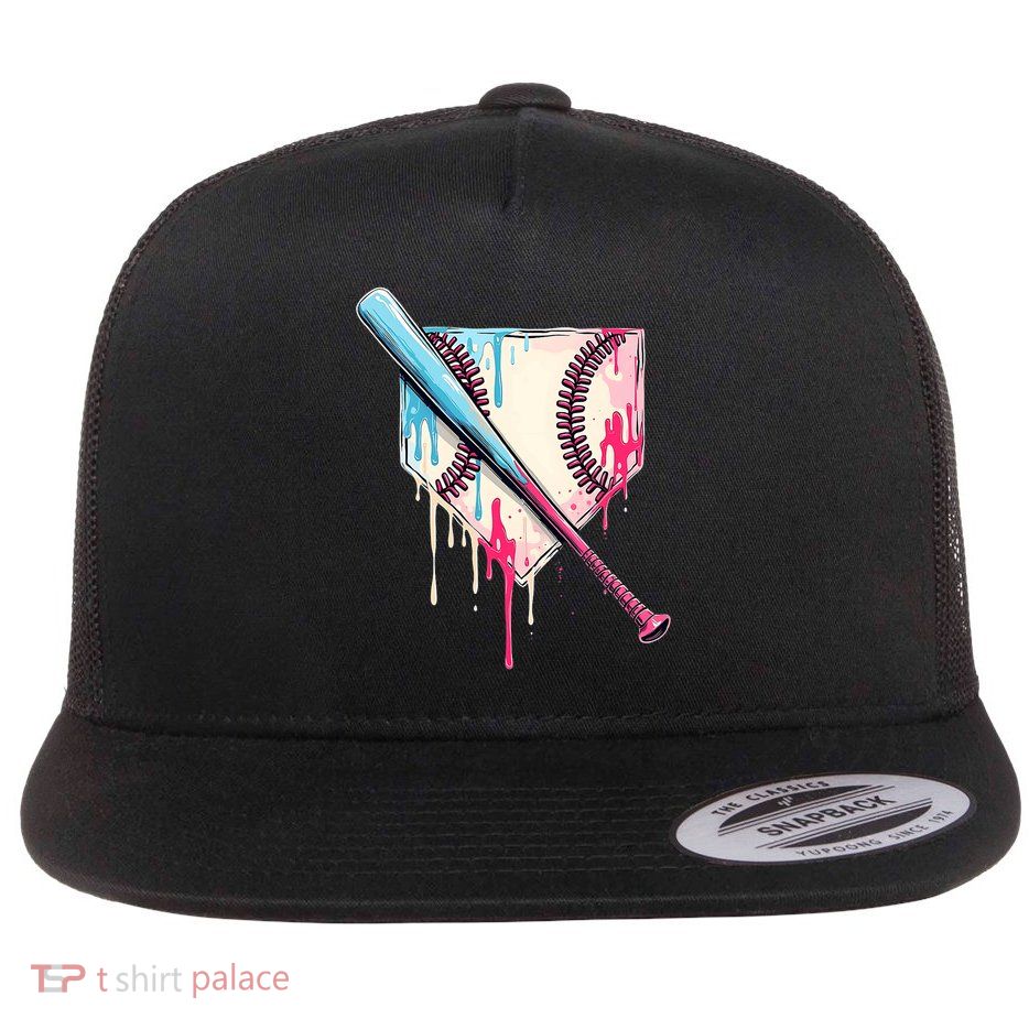 Cool Sport Baseball Home Plate Drip With Sprinkles Drip Flatbill Hat