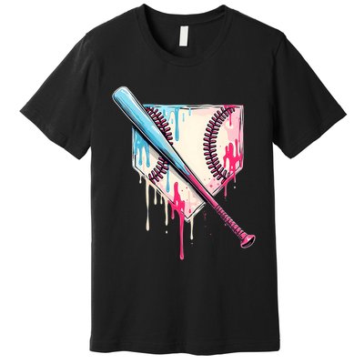 Cool Sport Baseball Home Plate Drip With Sprinkles Drip Premium T-Shirt