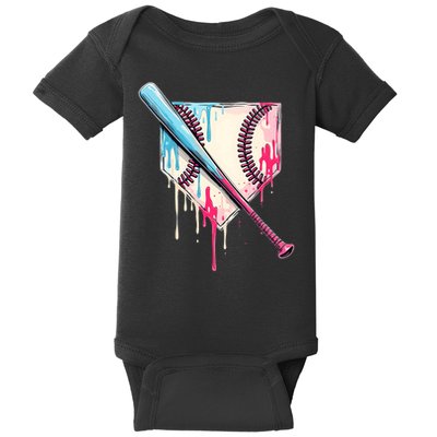 Cool Sport Baseball Home Plate Drip With Sprinkles Drip Baby Bodysuit