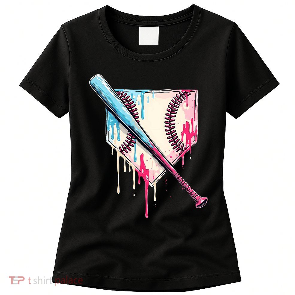 Cool Sport Baseball Home Plate Drip With Sprinkles Drip Womens T-Shirt
