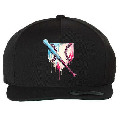Cool Sport Baseball Home Plate Drip With Sprinkles Drip Wool Snapback Cap
