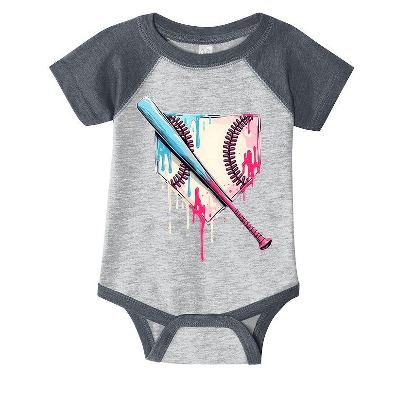 Cool Sport Baseball Home Plate Drip With Sprinkles Drip Infant Baby Jersey Bodysuit