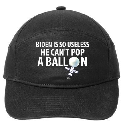 Chinese Spy Balloon Funny Surveillance Anti Joe Biden 7-Panel Snapback Hat