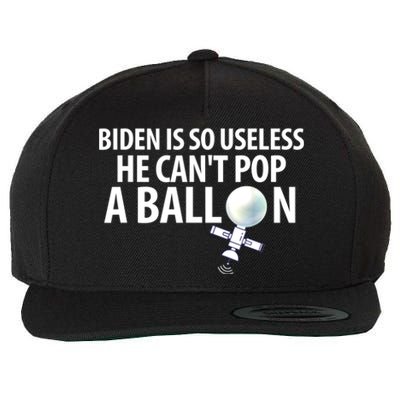 Chinese Spy Balloon Funny Surveillance Anti Joe Biden Wool Snapback Cap