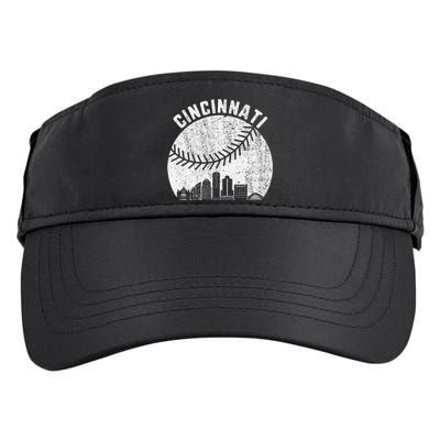 Cincinnati Skyline Baseball Vintage Cincinnati Oh Baseball Adult Drive Performance Visor