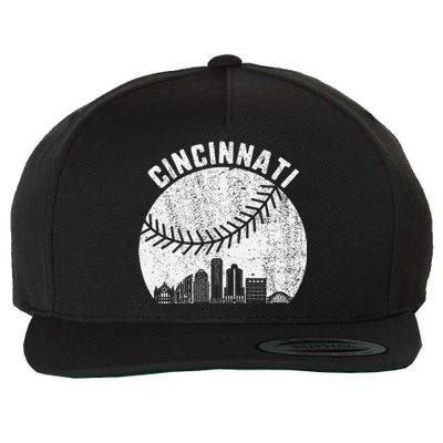 Cincinnati Skyline Baseball Vintage Cincinnati Oh Baseball Wool Snapback Cap