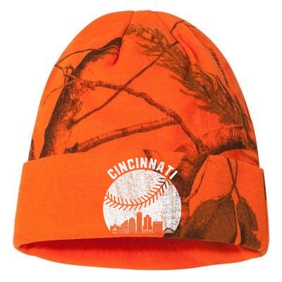 Cincinnati Skyline Baseball Vintage Cincinnati Oh Baseball Kati Licensed 12" Camo Beanie