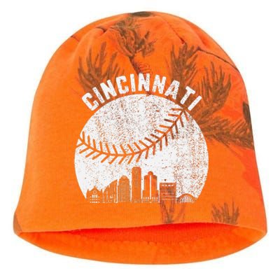 Cincinnati Skyline Baseball Vintage Cincinnati Oh Baseball Kati - Camo Knit Beanie