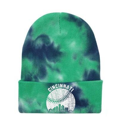 Cincinnati Skyline Baseball Vintage Cincinnati Oh Baseball Tie Dye 12in Knit Beanie