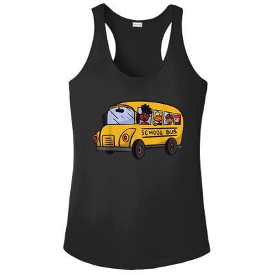 Cartoon School Bus I Kids I School Bus Ladies PosiCharge Competitor Racerback Tank