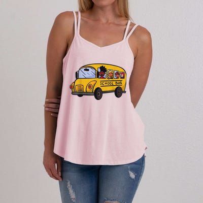 Cartoon School Bus I Kids I School Bus Women's Strappy Tank