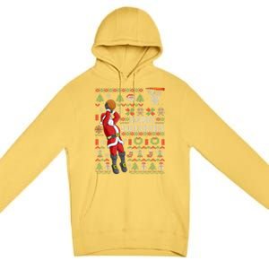 Cool Santa Basketball Merry Swishmas Premium Pullover Hoodie