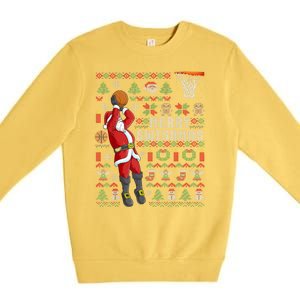 Cool Santa Basketball Merry Swishmas Premium Crewneck Sweatshirt