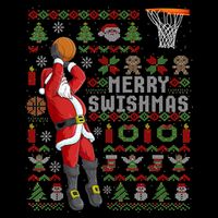 Cool Santa Basketball Merry Swishmas Sustainable Bucket Hat