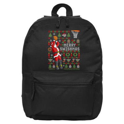 Cool Santa Basketball Merry Swishmas 16 in Basic Backpack