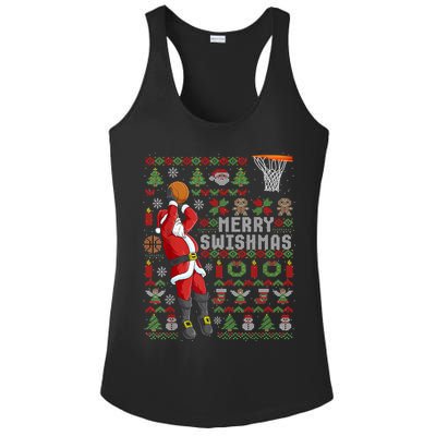 Cool Santa Basketball Merry Swishmas Ladies PosiCharge Competitor Racerback Tank