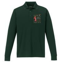 Cool Santa Basketball Merry Swishmas Performance Long Sleeve Polo