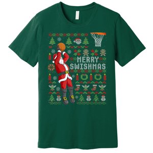 Cool Santa Basketball Merry Swishmas Premium T-Shirt