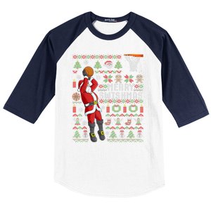 Cool Santa Basketball Merry Swishmas Baseball Sleeve Shirt