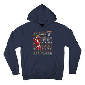 Cool Santa Basketball Merry Swishmas Tall Hoodie