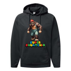 Cute Sasquatch Bigfoot Gamer Gaming Performance Fleece Hoodie