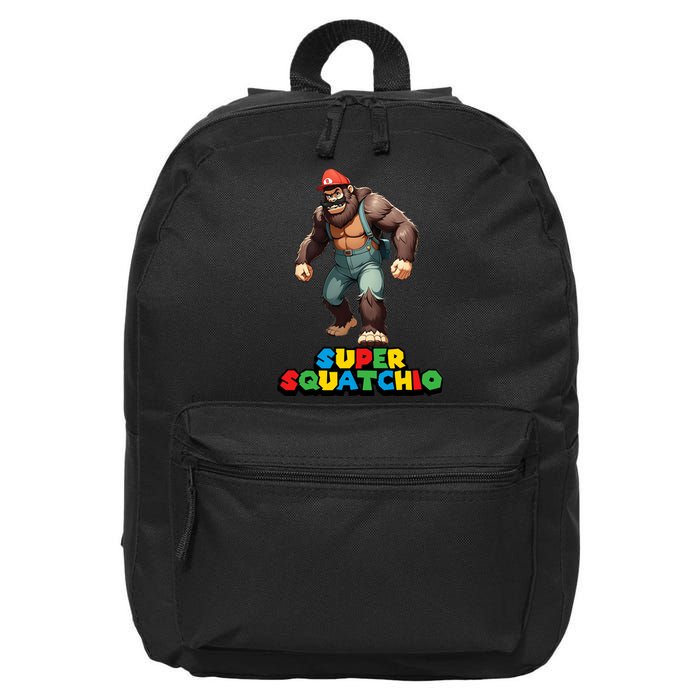 Cute Sasquatch Bigfoot Gamer Gaming 16 in Basic Backpack