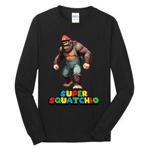 Cute Sasquatch Bigfoot Gamer Gaming Tall Long Sleeve T-Shirt