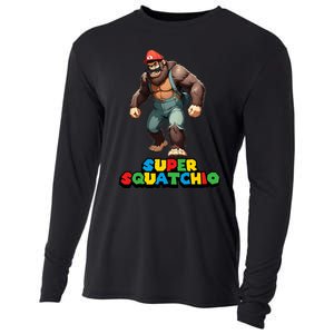 Cute Sasquatch Bigfoot Gamer Gaming Cooling Performance Long Sleeve Crew