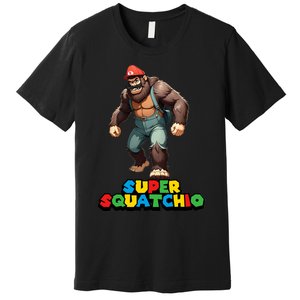 Cute Sasquatch Bigfoot Gamer Gaming Premium T-Shirt