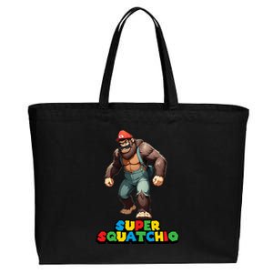 Cute Sasquatch Bigfoot Gamer Gaming Cotton Canvas Jumbo Tote