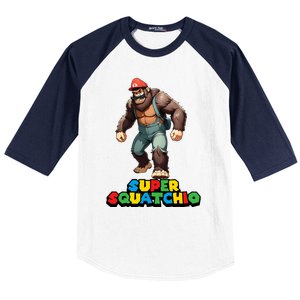 Cute Sasquatch Bigfoot Gamer Gaming Baseball Sleeve Shirt