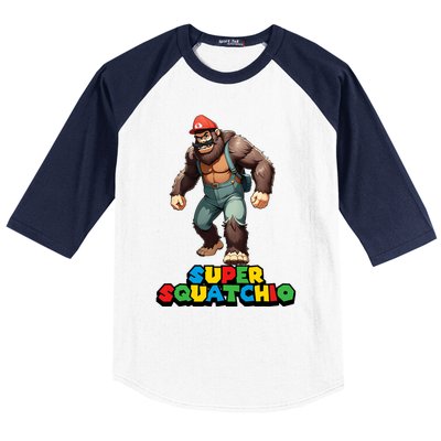 Cute Sasquatch Bigfoot Gamer Gaming Baseball Sleeve Shirt