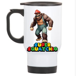 Cute Sasquatch Bigfoot Gamer Gaming Stainless Steel Travel Mug